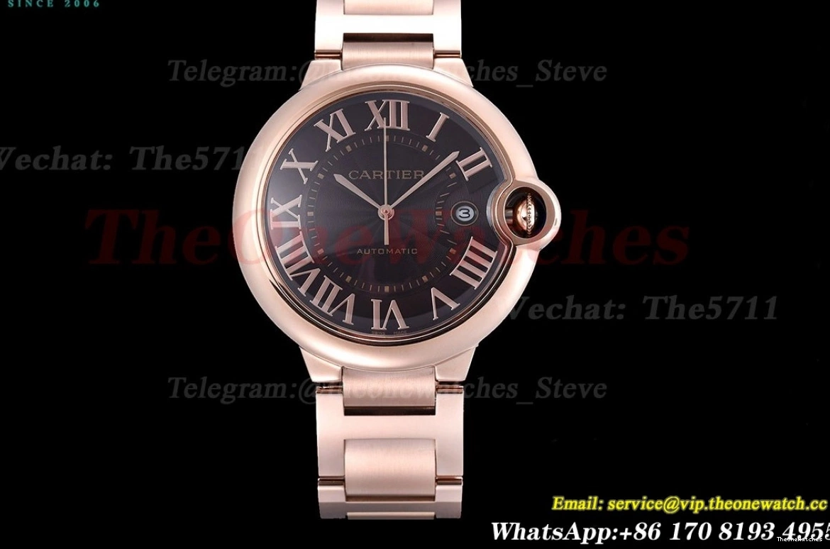 Cartier Brown De 42mm RG Bleu MY8215 Ballon RG Dial GDF 0417